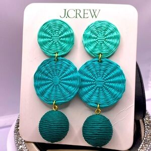 NWT J. Crew Triple-drop raffia earrings